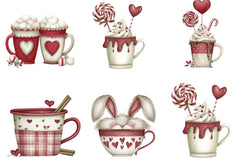 Valentine's Day Coffee Cup Clipart Bundle - CraftNest - Digital Crafting and Art