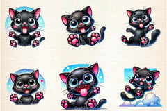 Valentine's Day Funny Black Cat Clipart Bundle - CraftNest - Digital Crafting and Art