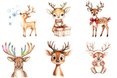 Funny Cute Christmas Reindeer Clipart Bundle - CraftNest - Digital Crafting and Art