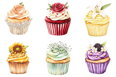Floral Cupcake Clipart Bundle - CraftNest - Digital Crafting and Art