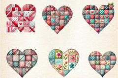 Patchwork Heart Valentine's Day Clipart Bundle 99 - CraftNest - Digital Crafting and Art