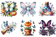 Halloween Butterfly Garden Clipart Bundle - CraftNest - Digital Crafting and Art