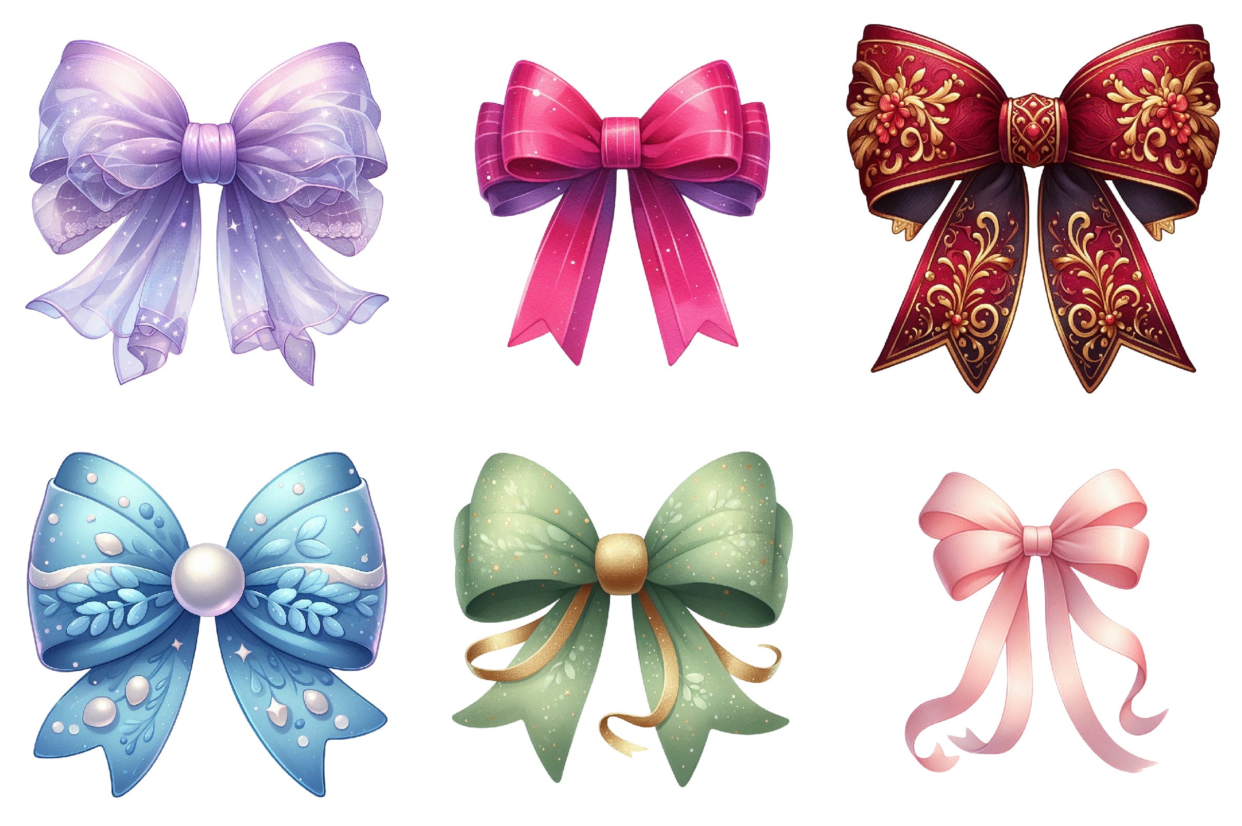 Coquette Bow Clipart Bundle