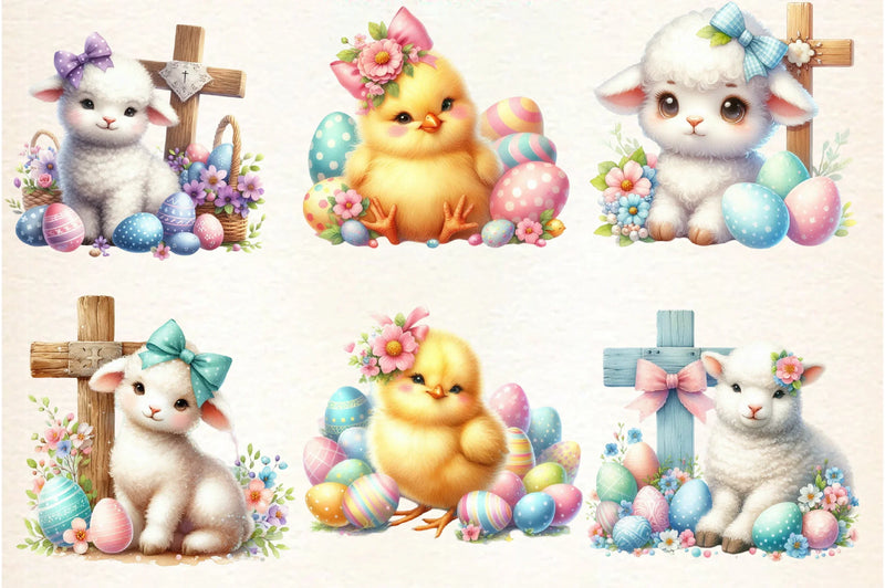 Easter Lamb & Goose Clipart Bundle - CraftNest - Digital Crafting and Art