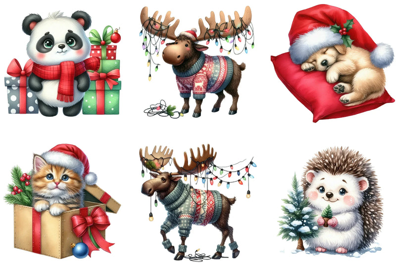 Christmas Animal Clipart Bundle - CraftNest - Digital Crafting and Art