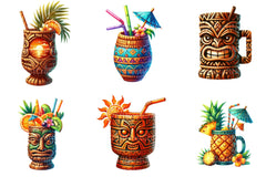 Tiki Cups Clipart Bundle - CraftNest - Digital Crafting and Art
