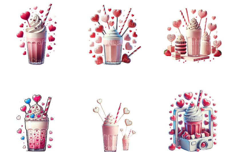 Valentine Coffee Cup Clipart Bundle 88 - CraftNest - Digital Crafting and Art