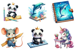 Kawaii School Animal Clipart Bundle - CraftNest - Digital Crafting and Art