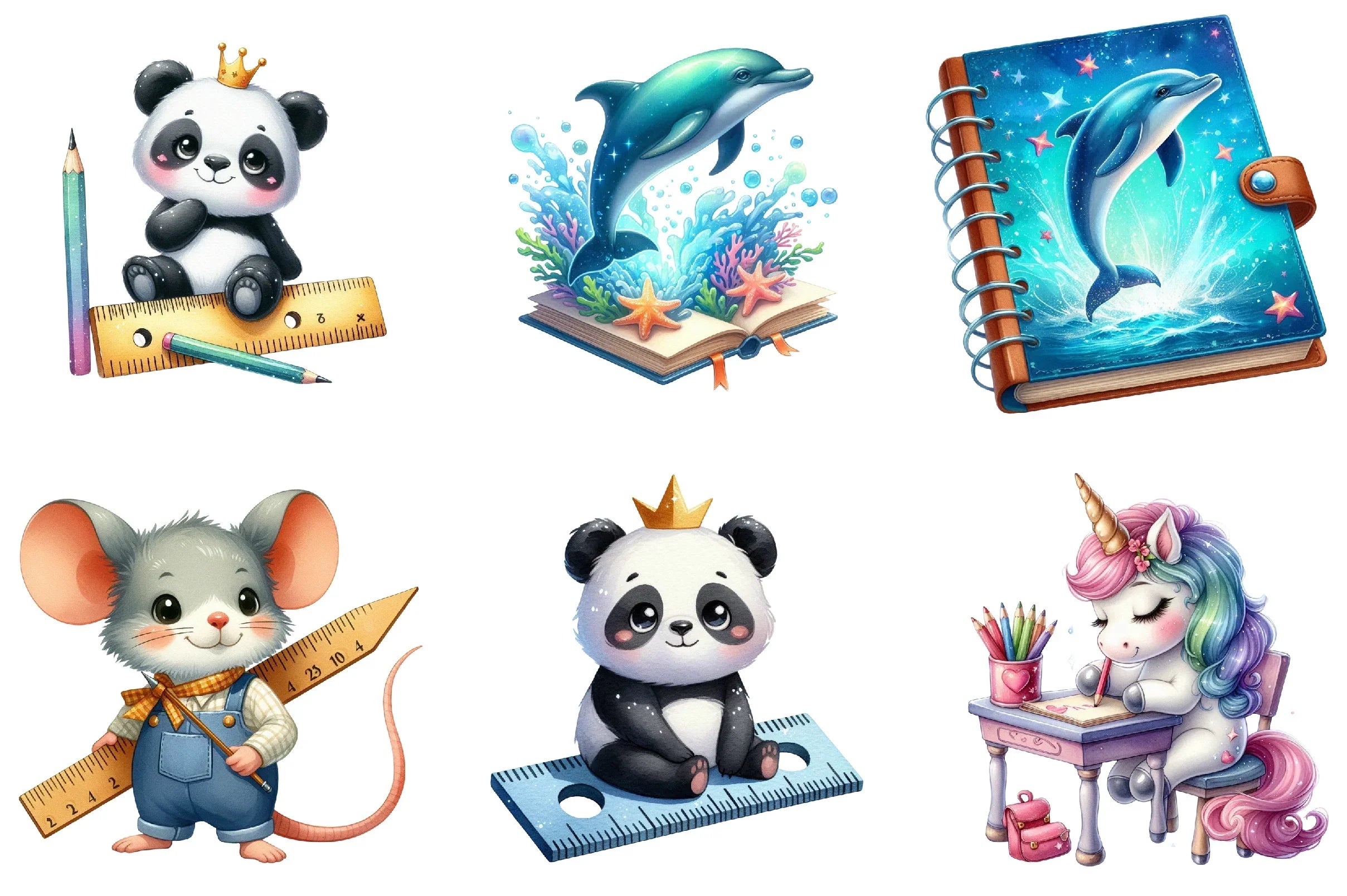 Kawaii School Animal Clipart Bundle - CraftNest - Digital Crafting and Art