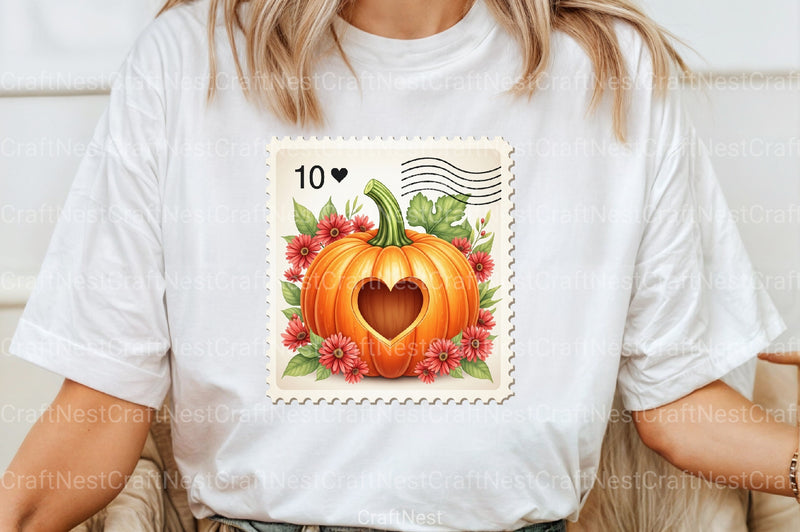 Pumpkin Postage Stamp Clipart Bundle 55 - CraftNest - Digital Crafting and Art