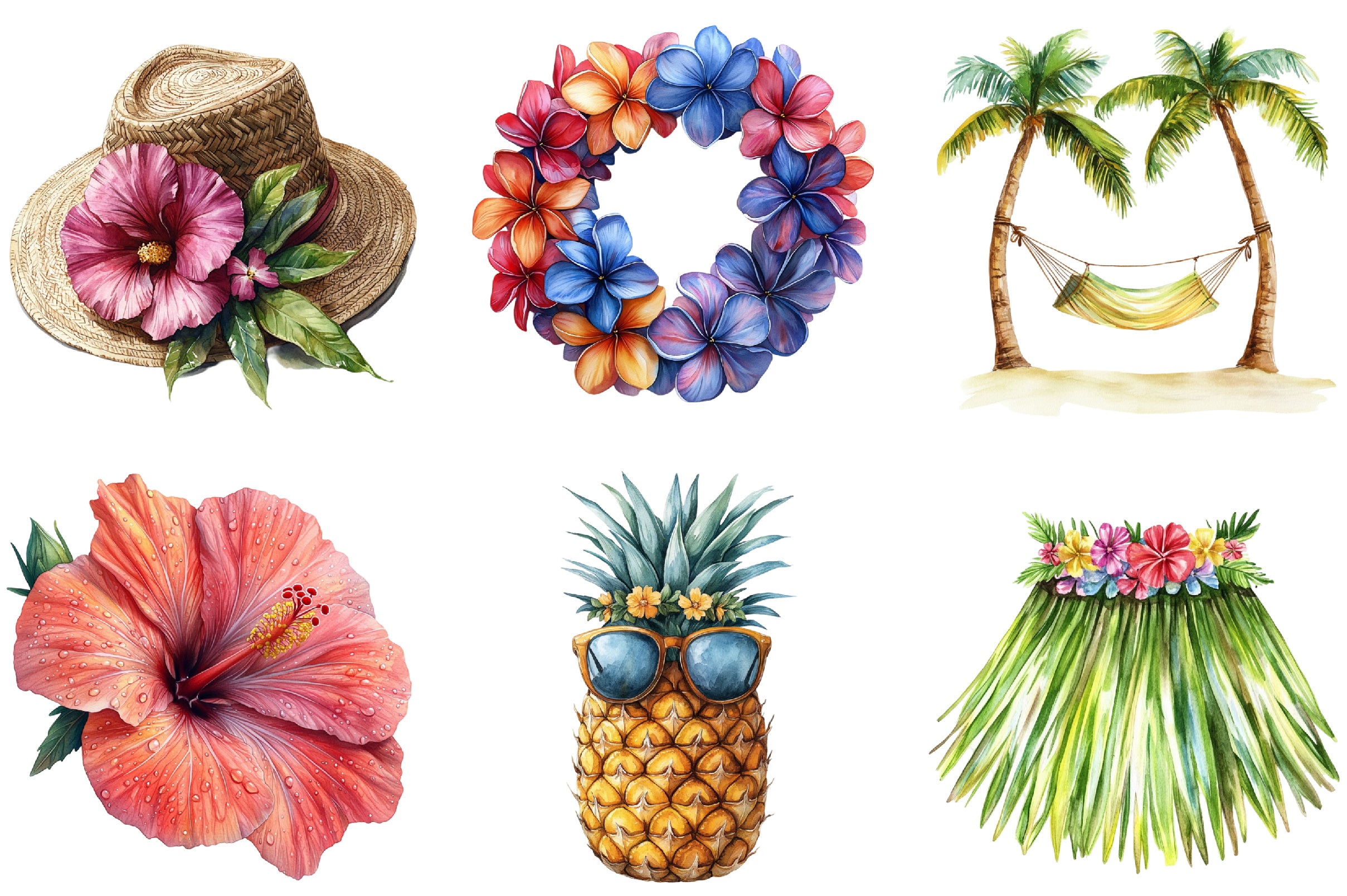 Hawaiian Summer Clipart Bundle