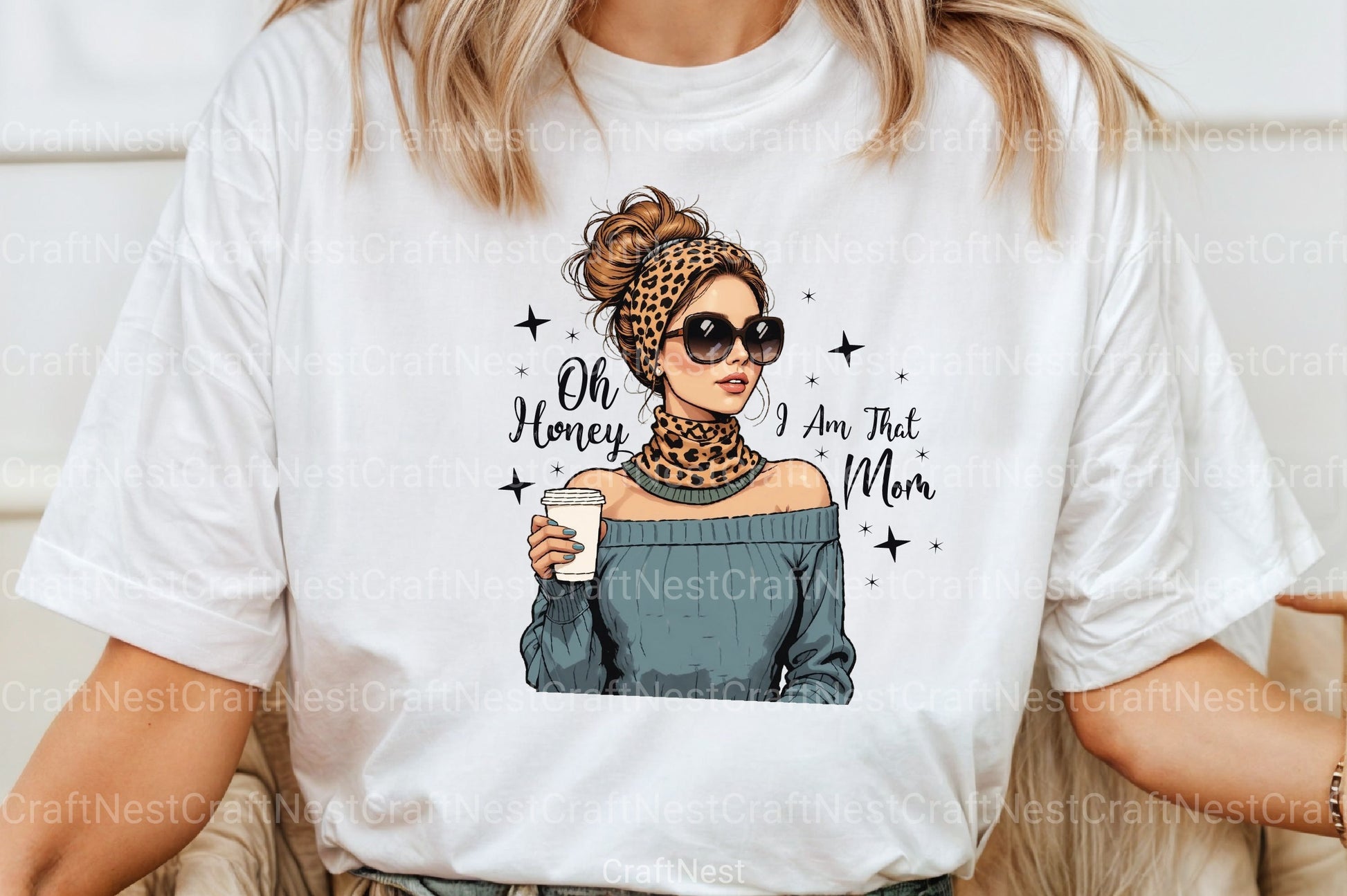 Leopard Mama Coffee Mom Bun Clipart Bundle for Mother's Day 1 - CraftNest - Digital Crafting and Art