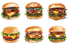 Cheeseburger Clipart Bundle - CraftNest - Digital Crafting and Art