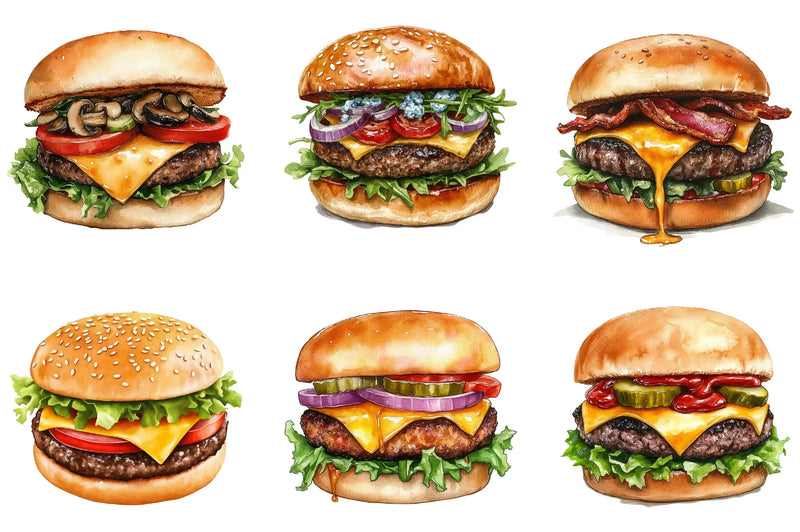 Cheeseburger Clipart Bundle - CraftNest - Digital Crafting and Art