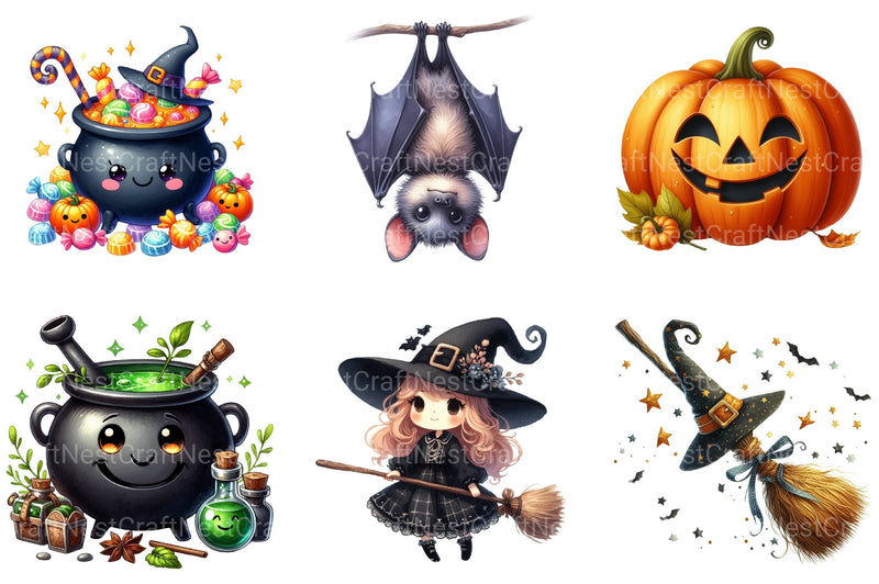 Cute Halloween Clipart Bundle 56 - CraftNest - Digital Crafting and Art