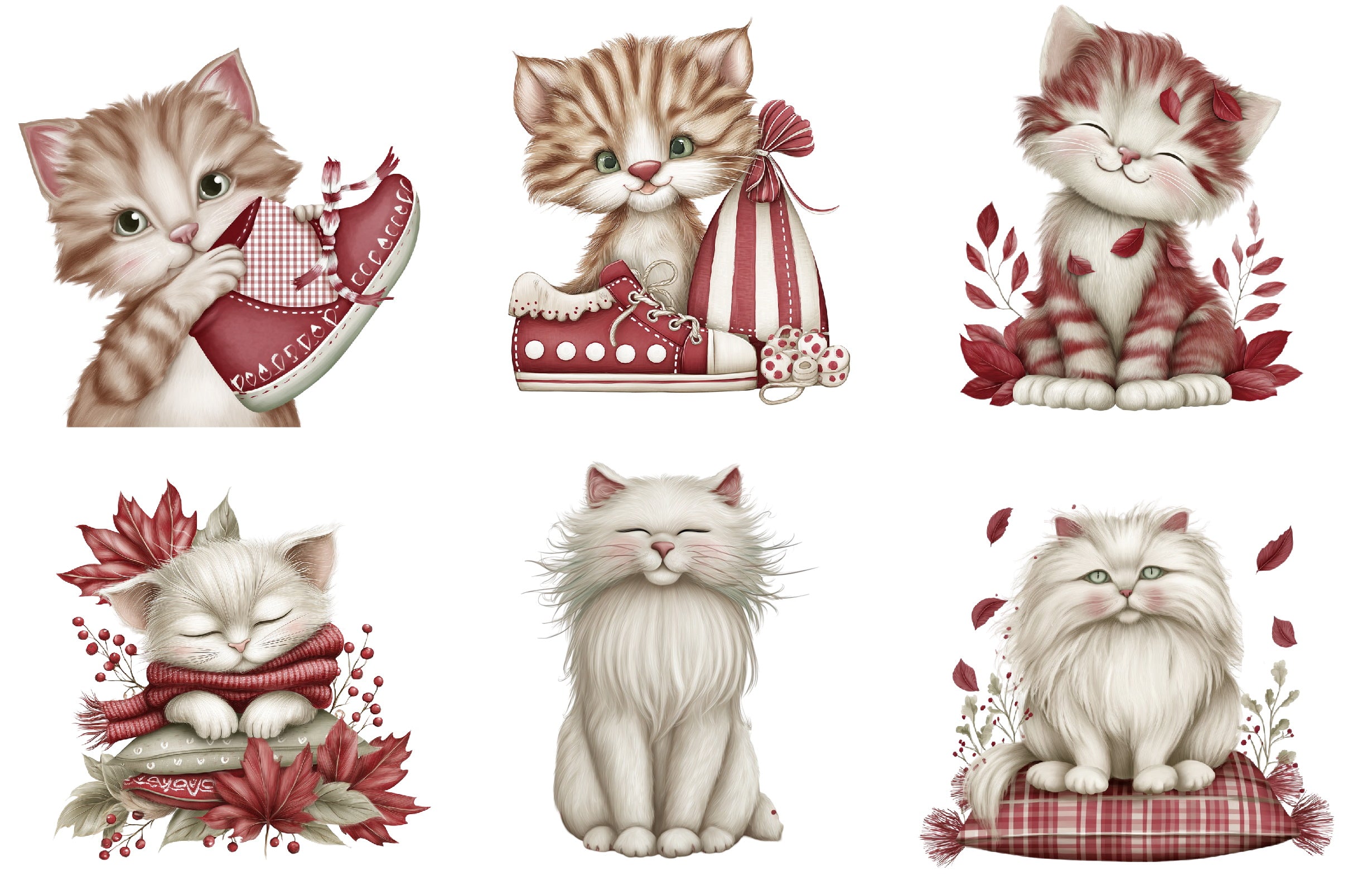 Thanksgiving Cat Clipart Design Bundle