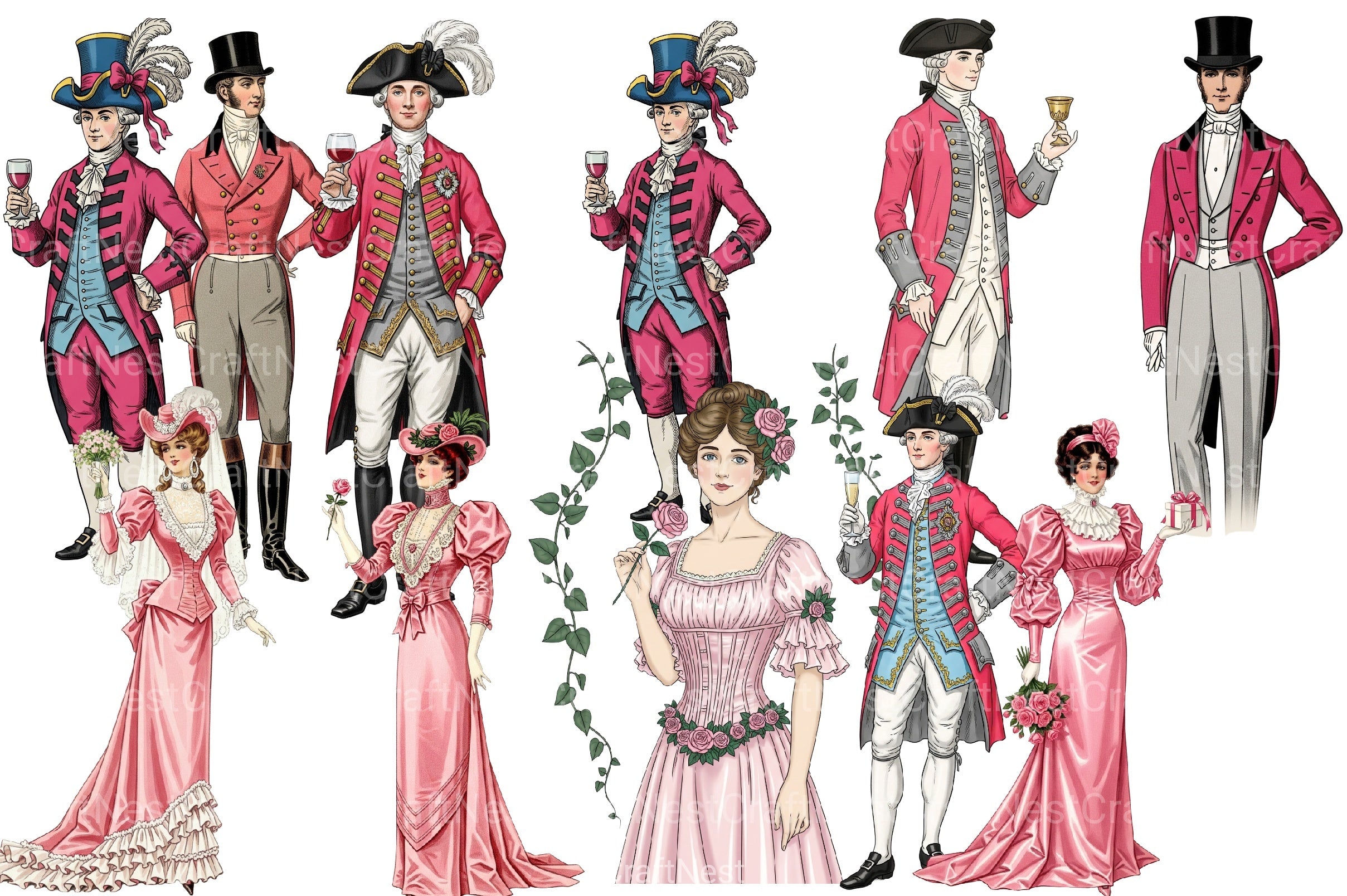 Christmas Pink Clipart Bundle 1 - CraftNest - Digital Crafting and Art