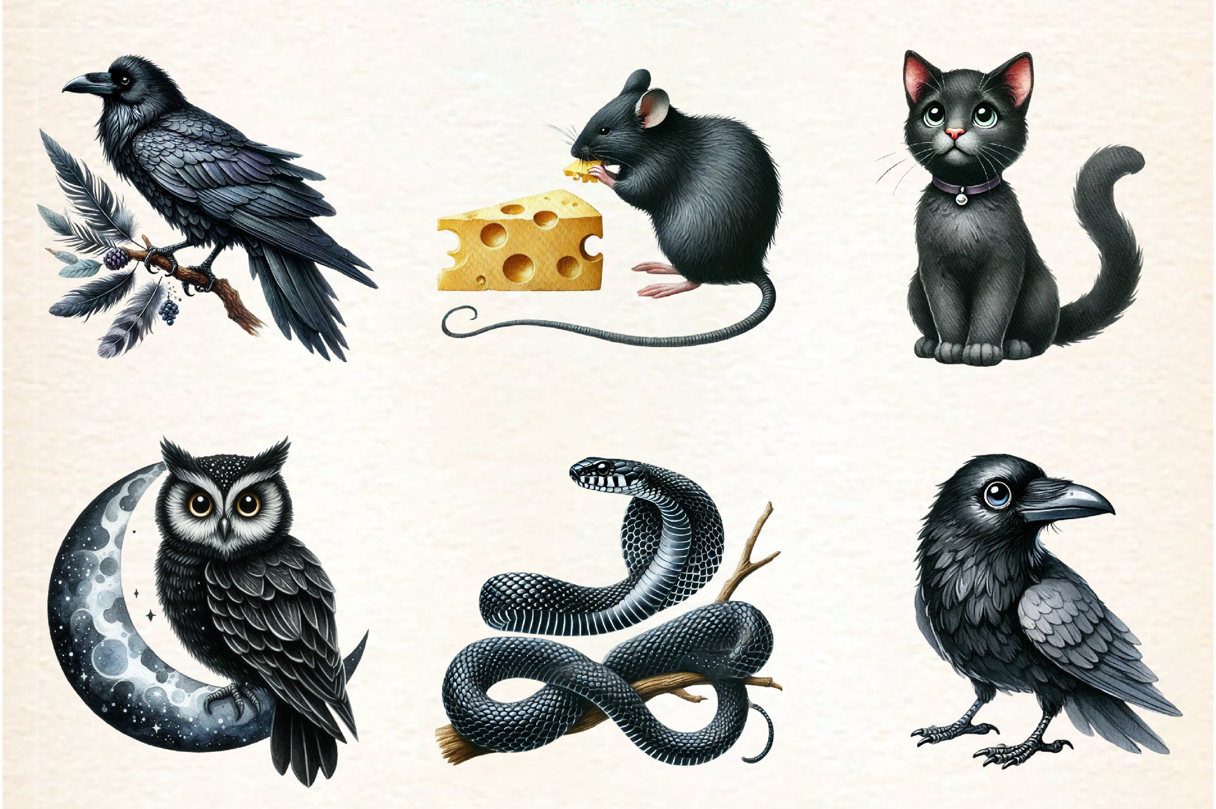 Black Animals Clipart Bundle