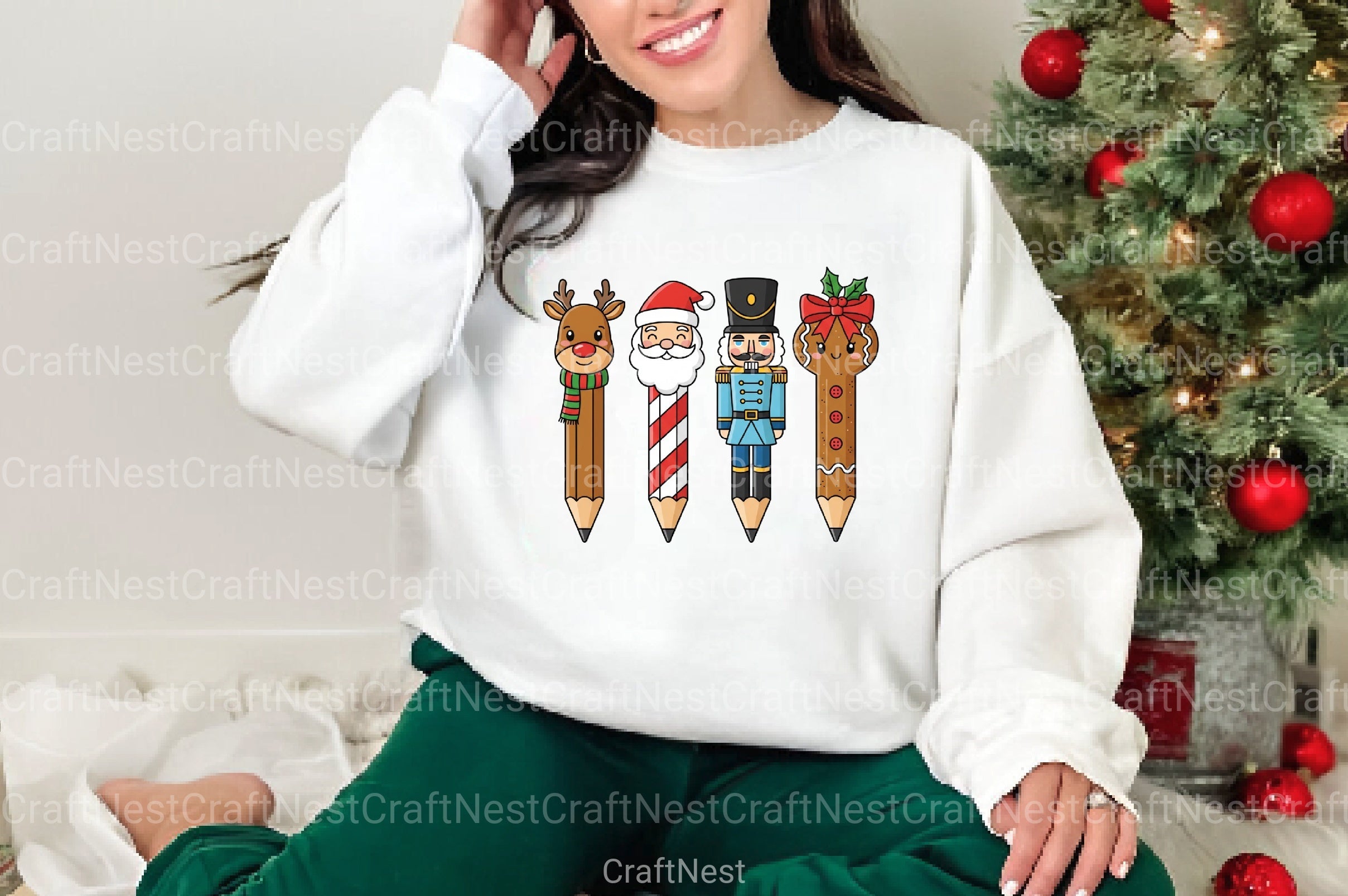 Christmas Pencils Clipart Bundle 1 - CraftNest - Digital Crafting and Art