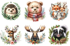 Woodland Animals Portrait Clipart Bundle - CraftNest - Digital Crafting and Art
