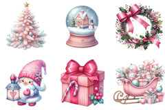 Pink Christmas Winter Clipart Bundle - CraftNest - Digital Crafting and Art