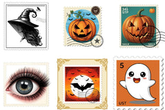 Halloween Postage Stamp Clipart Bundle - CraftNest - Digital Crafting and Art
