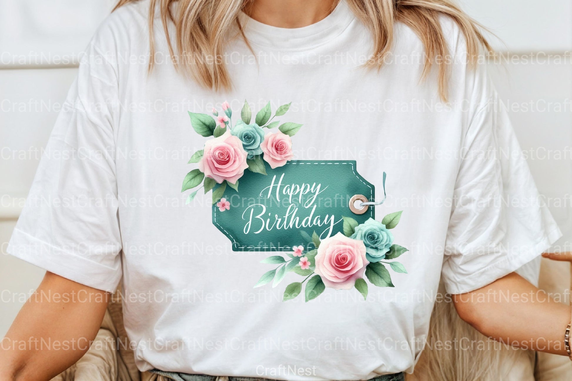 Vintage Soft Teal Birthday Clipart Bundle 2 - CraftNest - Digital Crafting and Art