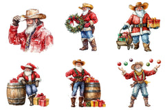 Funny Cowboy Santa Clipart Bundle - CraftNest - Digital Crafting and Art