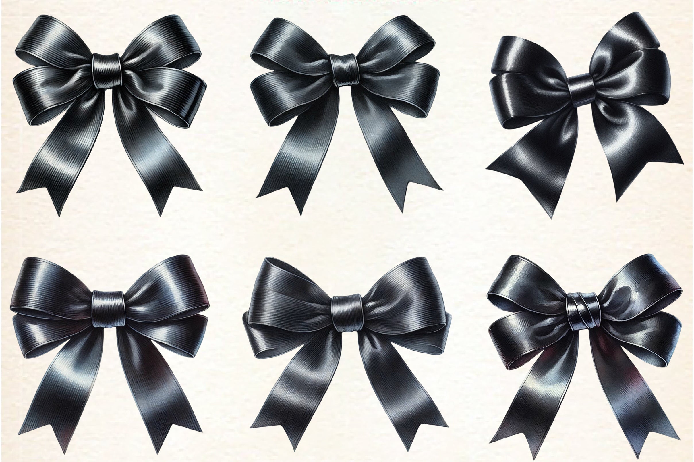 Black Bow Clipart Bundle