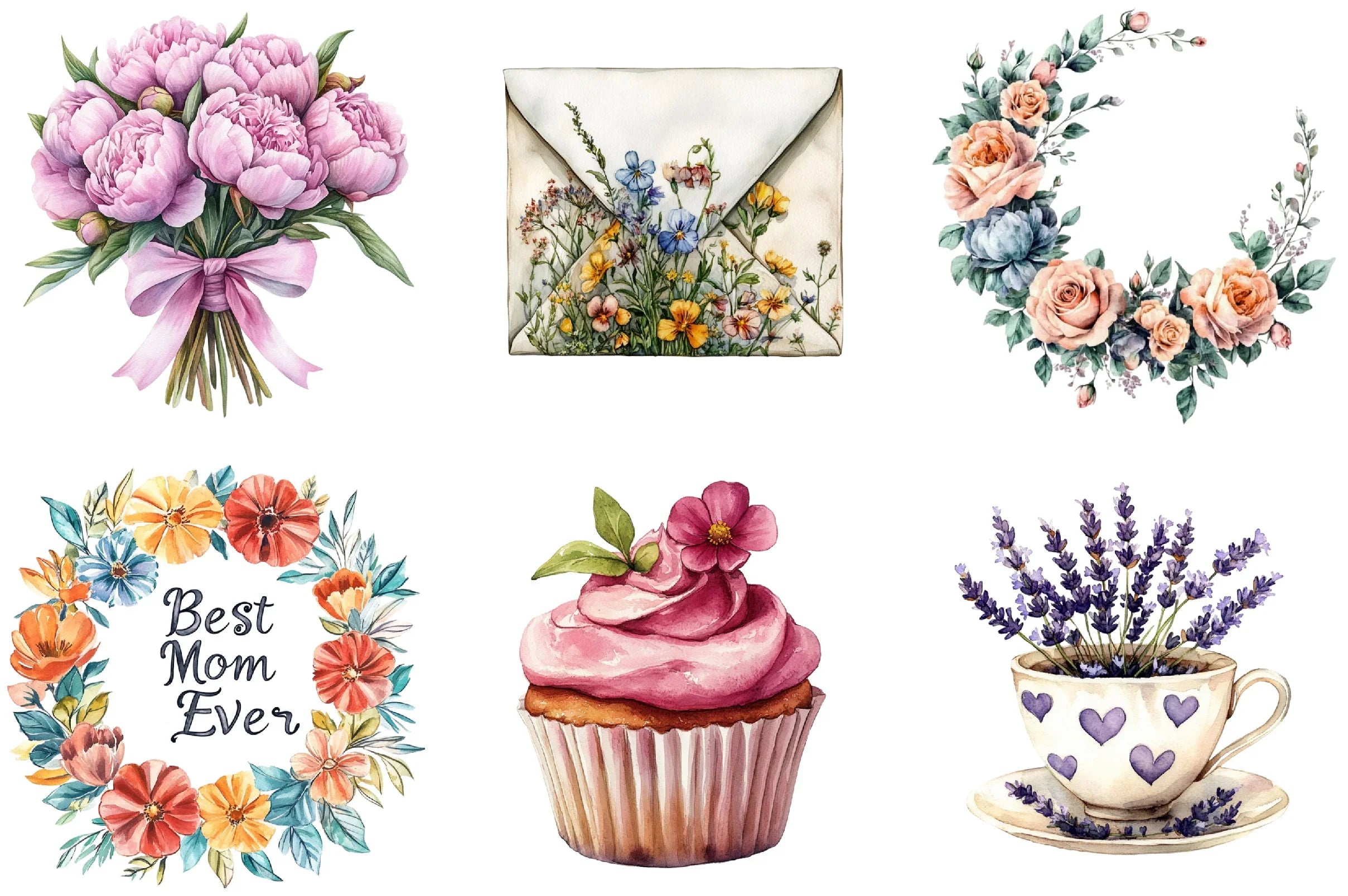 Floral Mother's Day Clipart Bundle - CraftNest - Digital Crafting and Art