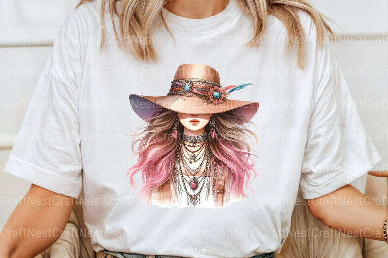 Tribal Boho Girl Clipart Bundle 3 - CraftNest - Digital Crafting and Art