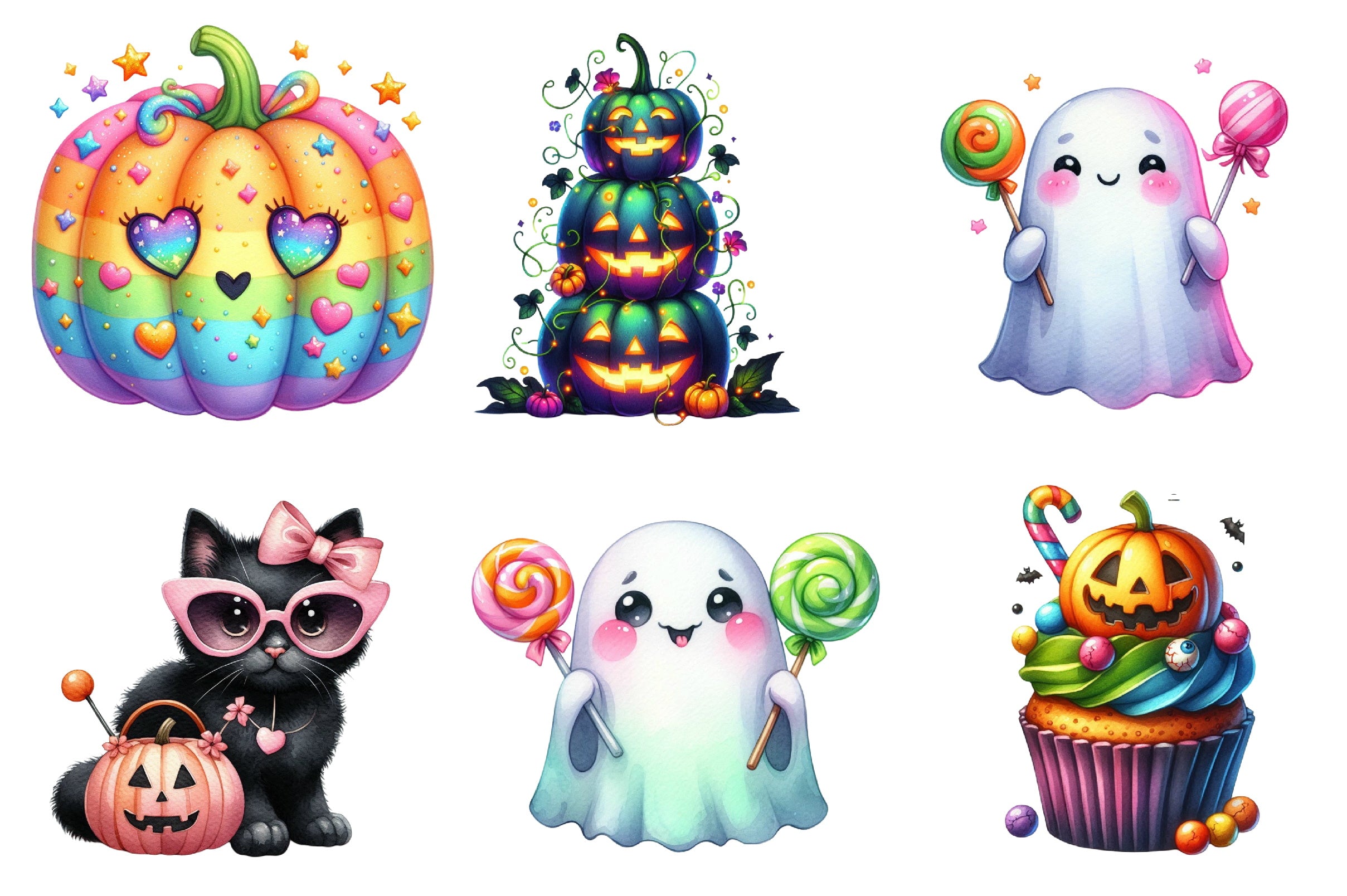 Colorful Halloween Clipart Bundle