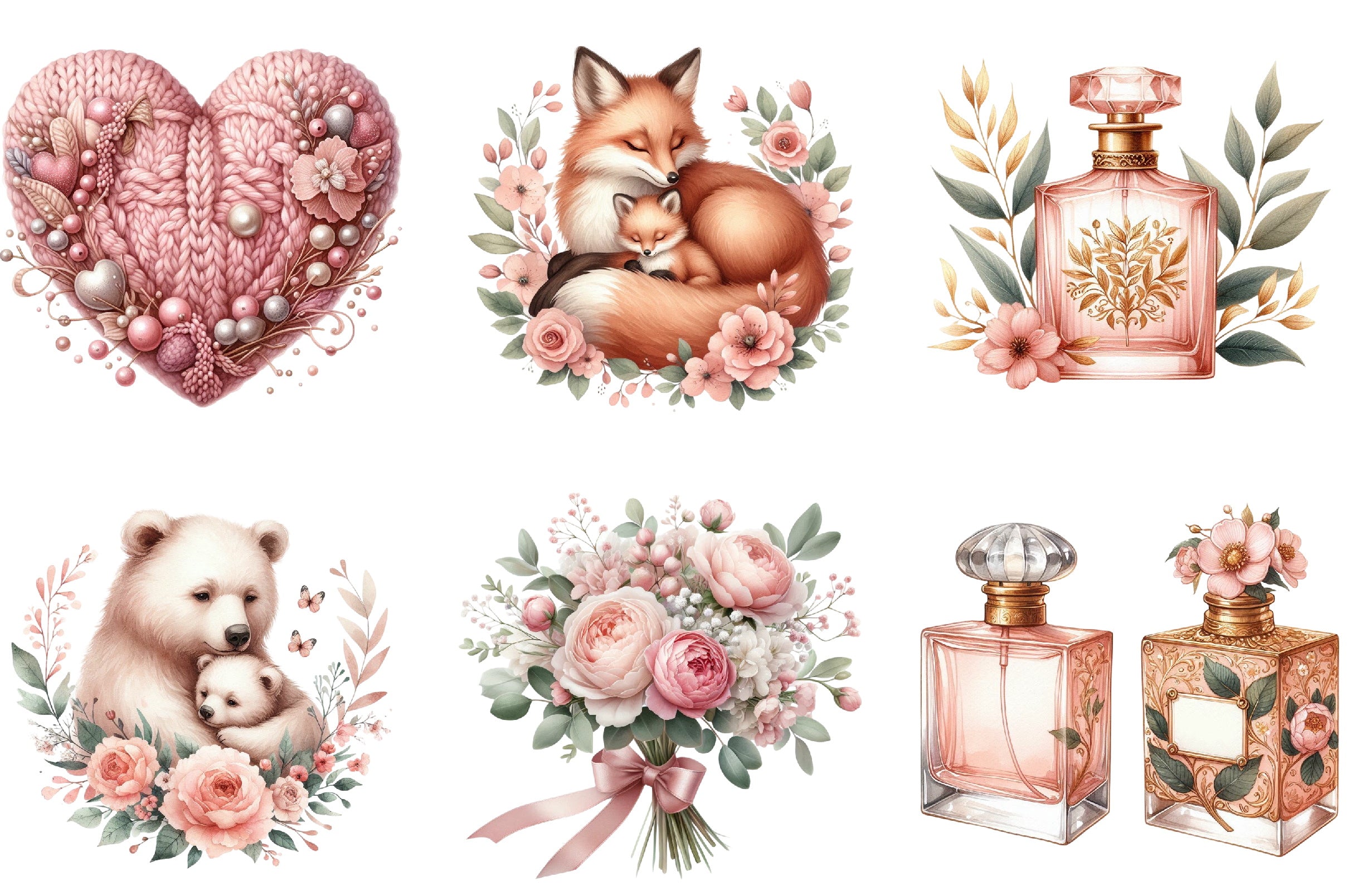 Blush Pink Mother's Day Clipart Bundle