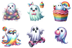 Funny Halloween Ghost Iridescent Clipart Bundle - CraftNest - Digital Crafting and Art