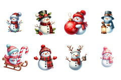 Cute Christmas Snowman Clipart Bundle - CraftNest - Digital Crafting and Art