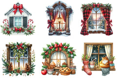 Christmas Cozy Window Clipart Bundle - CraftNest - Digital Crafting and Art