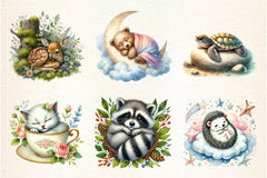 Cute Relaxing Animal Clipart Bundle - CraftNest - Digital Crafting and Art
