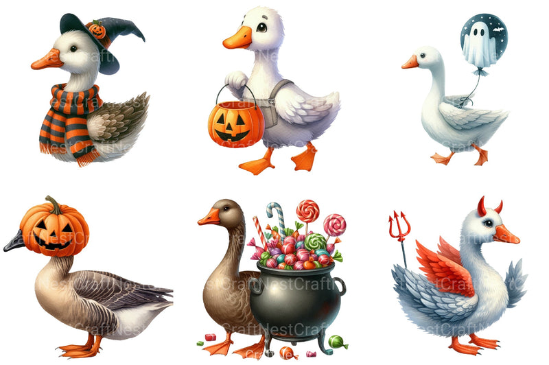 Goose Halloween Clipart Bundle 1 - CraftNest - Digital Crafting and Art