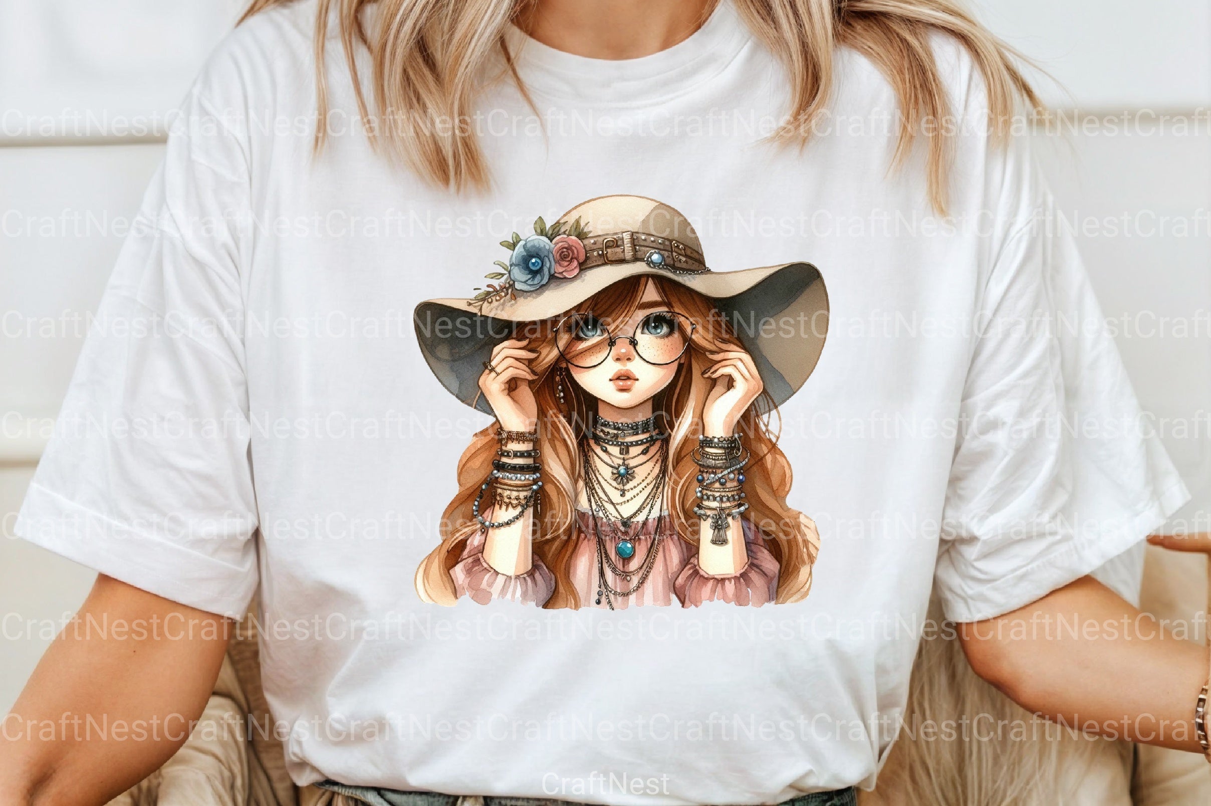 Tribal Boho Girl Clipart Bundle 8 - CraftNest - Digital Crafting and Art