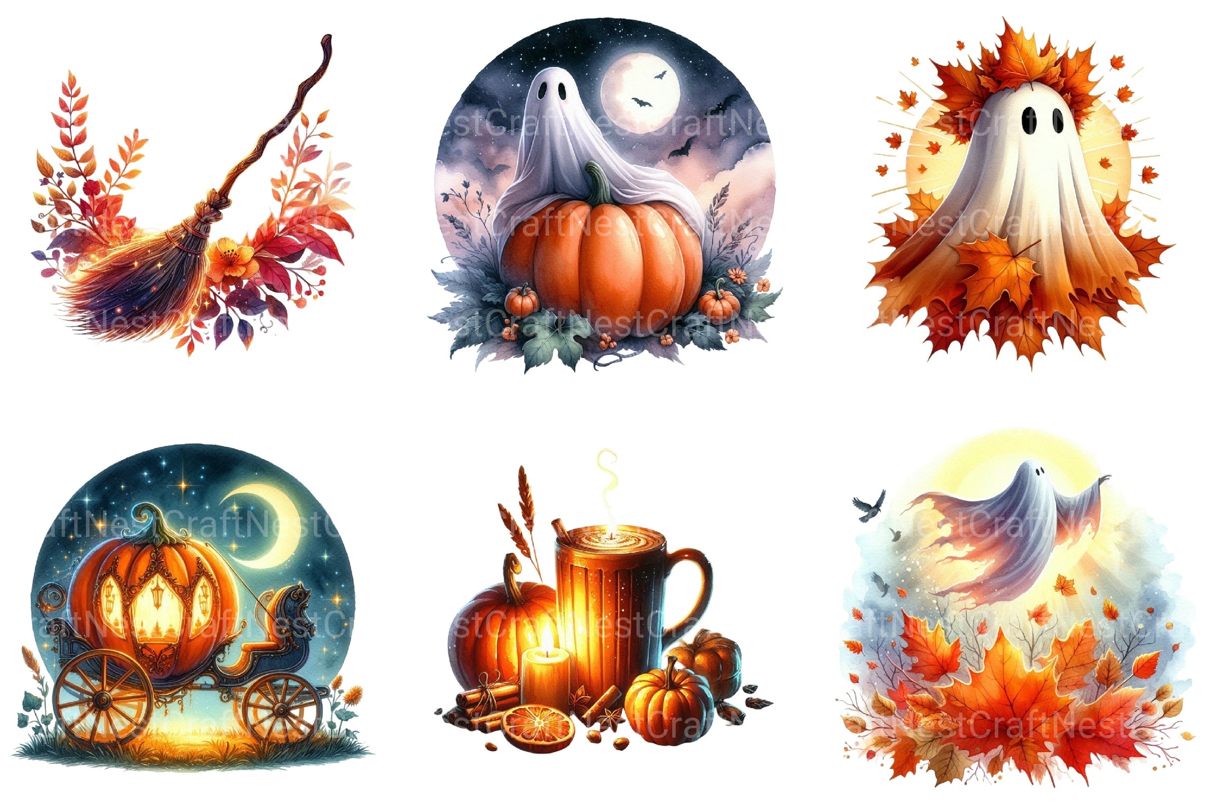 Autumn Dawn Halloween Clipart Bundle 3 - CraftNest - Digital Crafting and Art