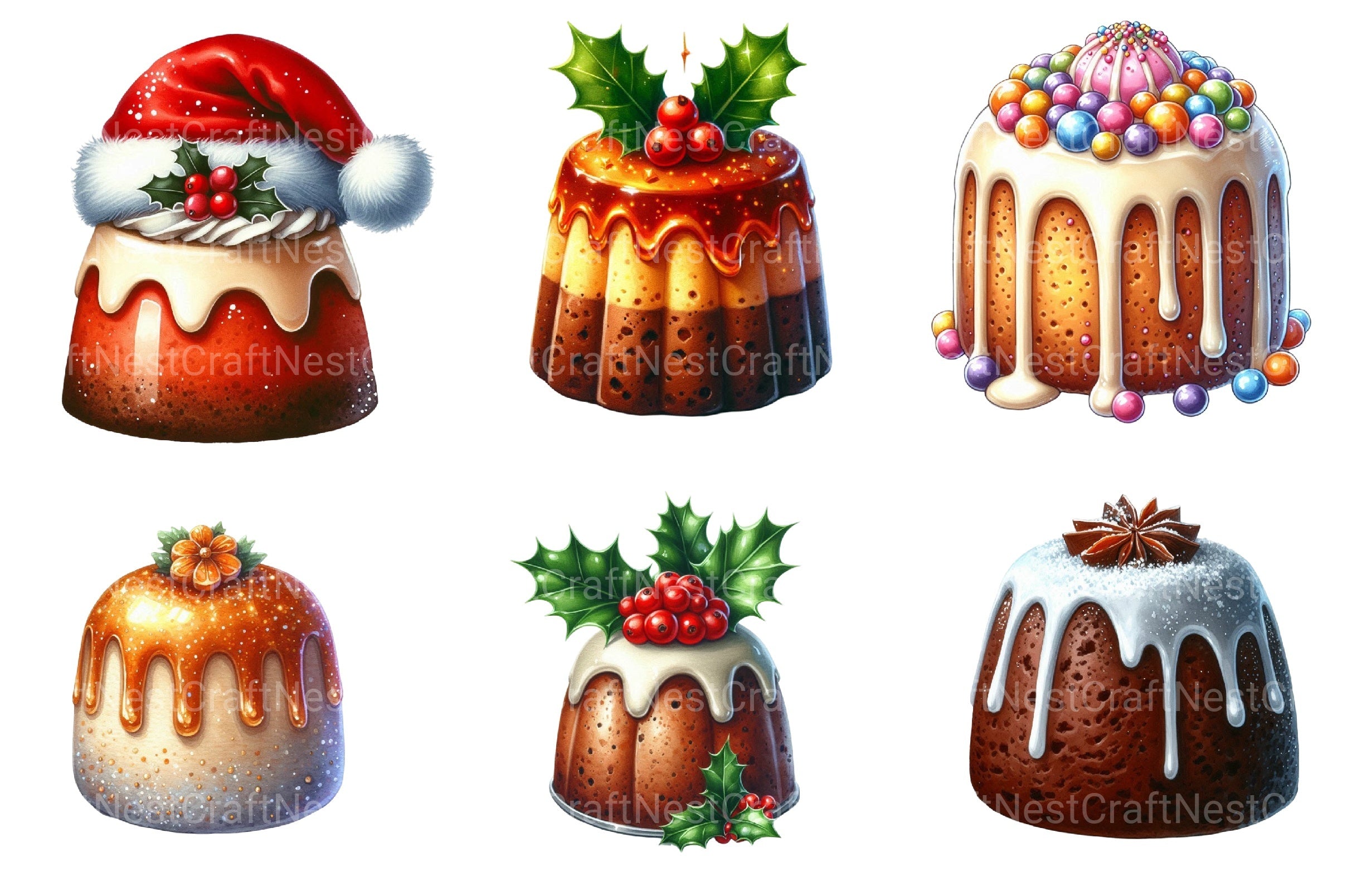 Christmas Pudding Clipart Bundle 99 - CraftNest - Digital Crafting and Art