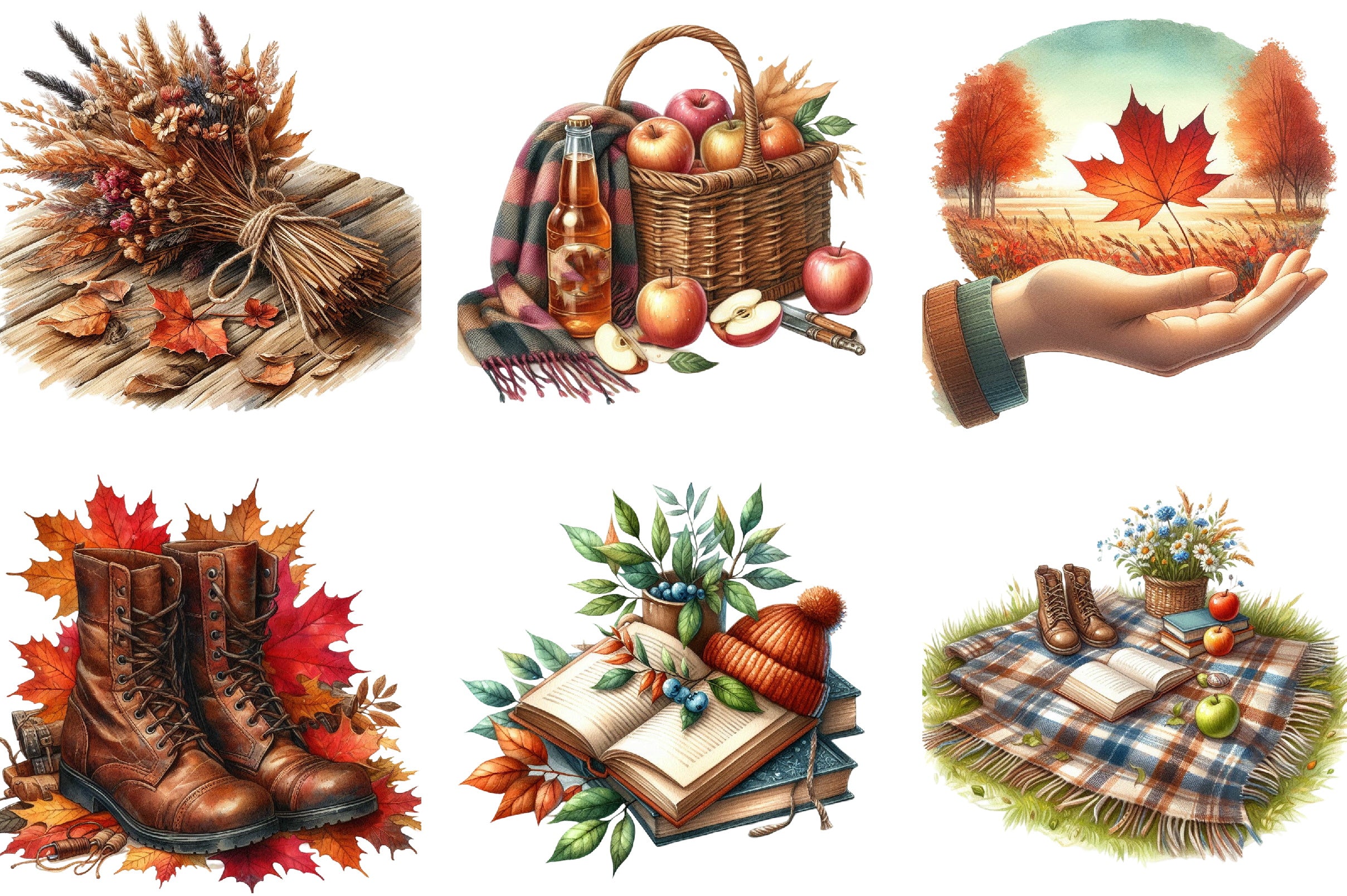 Serene Autumn Day Clipart Bundle