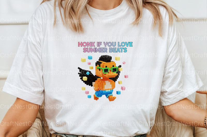 Blocky Style Funny Summer Goose Clipart Bundle 3 - CraftNest - Digital Crafting and Art