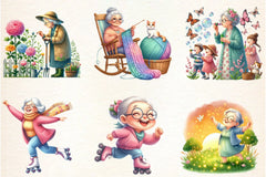 Spring Funny Grandma Clipart Bundle - CraftNest - Digital Crafting and Art