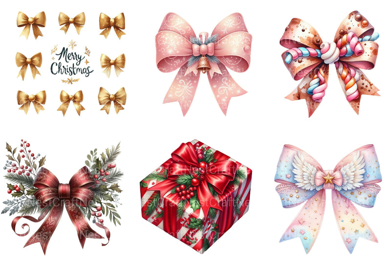 Christmas Libbey Wrap & Bow Clipart Bundle - CraftNest - Digital Crafting and Art