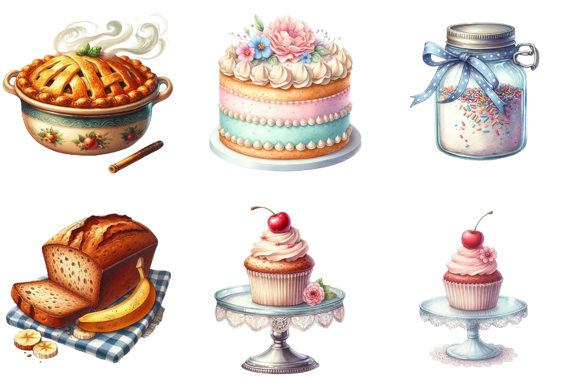 Vintage Baking Clipart Bundle - CraftNest - Digital Crafting and Art
