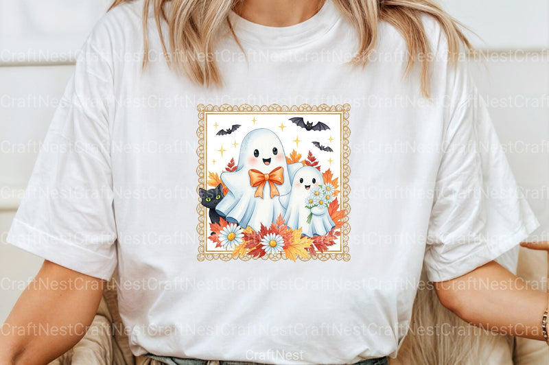 Fall Halloween Cute Ghost Clipart Bundle - CraftNest - Digital Crafting and Art