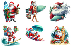 Christmas Santa Surfboard Clipart Bundle - CraftNest - Digital Crafting and Art