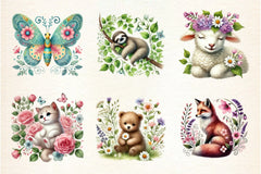 Floral Animals Spring Clipart Bundle - CraftNest - Digital Crafting and Art