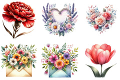 Mother's Day Flowers Clipart Bundle Collection - CraftNest - Digital Crafting and Art